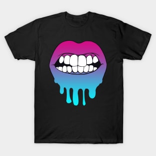 Vaporwave Dripping Lips Teeth Bare T-Shirt